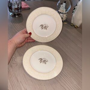 Wedgwood Cream and Brown Bird Motif Devotion Plates